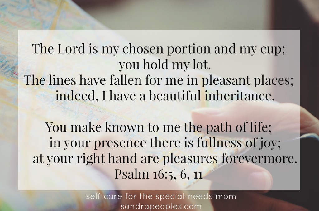As special-needs moms, we find our life purpose within the boundaries and limitations God has set for us and we glorify Him best when we find joy there. - sandrapeoples.com