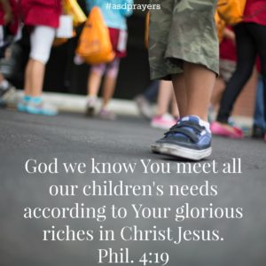 Meet all their needs according to your glorious riches in Christ Jesus